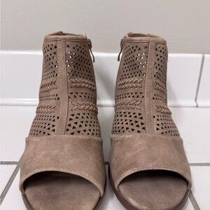 Torrid Peep-Toe Booties/Sandals - Taupe - 9W